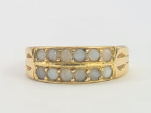 Load image into Gallery viewer, 8298:  Victorian: 18ct Gold Tiered Seed Pearls Dress Ring- Date Mark 1883
