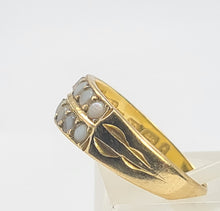 Load image into Gallery viewer, 8298:  Victorian: 18ct Gold Tiered Seed Pearls Dress Ring- Date Mark 1883
