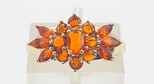 Load image into Gallery viewer, 8309: Vintage: Petite 9ct Gold Citrine &amp; Cluster Ring extraordinary cut and colour
