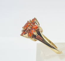 Load image into Gallery viewer, 8309: Vintage: Petite 9ct Gold Citrine &amp; Cluster Ring extraordinary cut and colour
