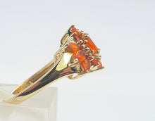 Load image into Gallery viewer, 8309: Vintage: Petite 9ct Gold Citrine &amp; Cluster Ring extraordinary cut and colour
