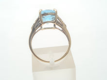 Load image into Gallery viewer, A8265: Vintage: 9ct Gold Swiss Blue Topaz Diamonds Cocktail Ring
