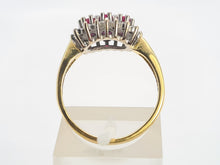 Load image into Gallery viewer, 8334:  Vintage: 18ct Gold Vibrant Red Rubies 16 Diamonds Cocktail Ring
