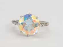 Load image into Gallery viewer, A8338: Vintage; 9ct Gold Large Mercury Topaz 10 Diamonds Cocktail Ring
