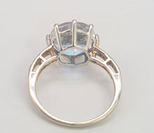 Load image into Gallery viewer, A8338: Vintage; 9ct Gold Large Mercury Topaz 10 Diamonds Cocktail Ring
