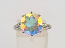 Load image into Gallery viewer, A8338: Vintage; 9ct Gold Large Mercury Topaz 10 Diamonds Cocktail Ring
