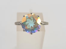 Load image into Gallery viewer, A8338: Vintage; 9ct Gold Large Mercury Topaz 10 Diamonds Cocktail Ring
