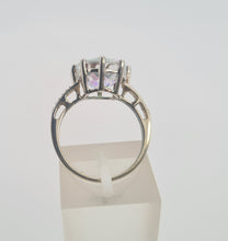 Load image into Gallery viewer, A8338: Vintage; 9ct Gold Large Mercury Topaz 10 Diamonds Cocktail Ring
