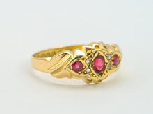 Load image into Gallery viewer, 0020: Antique 18ct Gold Almandine Garnets Diamonds Ring- Date Mark 1915-
