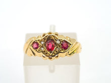 Load image into Gallery viewer, 0020: Antique 18ct Gold Almandine Garnets Diamonds Ring- Date Mark 1915-
