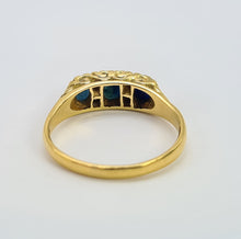 Load image into Gallery viewer, 0074: Vintage; 18ct Gold French Blue Sapphires Diamonds Dress Ring- Date mark 1974
