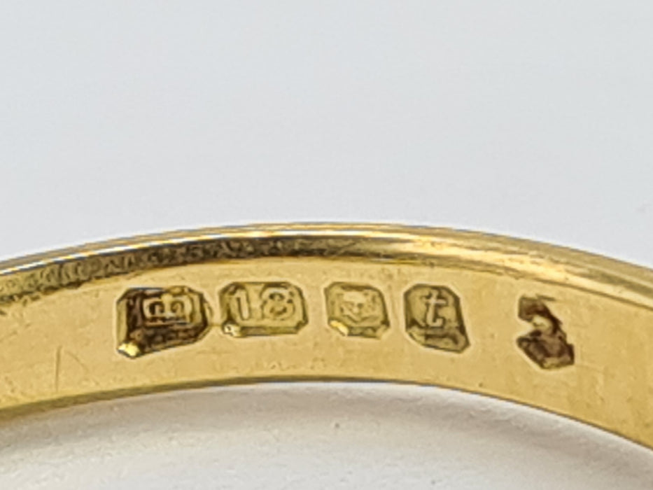 6288 Vintage; 18ct Gold French Blue Sapphires Diamonds Dress Ring- From 1974
