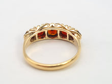 Load image into Gallery viewer, 0097: Vintage: 9ct Gold Garnets Five Stone Stacker/Dress Ring- Date Mark 1971
