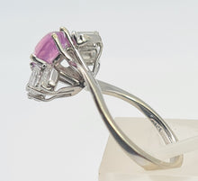 Load image into Gallery viewer, 0025:  Vintage: 18ct Gold Pink Sapphire Diamonds Geometric Set Cocktail Ring-

