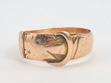 Load image into Gallery viewer, 0055: Antique: 9ct Rose gold Buckle/Stacker Ring- Date Mark 1863- 161 years old
