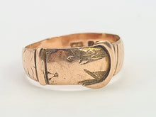 Load image into Gallery viewer, 0055: Antique: 9ct Rose gold Buckle/Stacker Ring- Date Mark 1863- 161 years old
