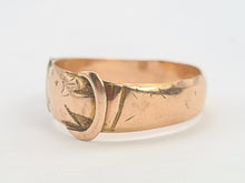 Load image into Gallery viewer, 0055: Antique: 9ct Rose gold Buckle/Stacker Ring- Date Mark 1863- 161 years old
