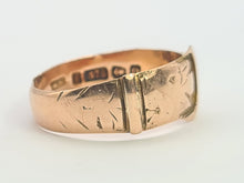 Load image into Gallery viewer, 0055: Antique: 9ct Rose gold Buckle/Stacker Ring- Date Mark 1863- 161 years old
