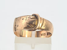 Load image into Gallery viewer, 0055: Antique: 9ct Rose gold Buckle/Stacker Ring- Date Mark 1863- 161 years old
