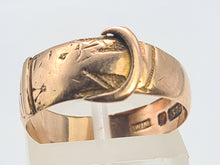 Load image into Gallery viewer, 0055: Antique: 9ct Rose gold Buckle/Stacker Ring- Date Mark 1863- 161 years old
