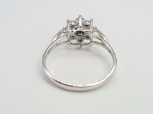 Load image into Gallery viewer, 0261: Vintage: 9ct White Gold Black &amp; White Diamonds Floral Cluster Ring.
