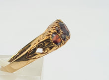 Load image into Gallery viewer, A0034: Vintage; 9ct Gold 7 Red Garnets &quot;Boat&quot; Style Ring- Date Mark 1979
