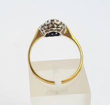 Load image into Gallery viewer, A0014: Vintage: 18ct Gold Diamond Blue Sapphires Daisy Ring
