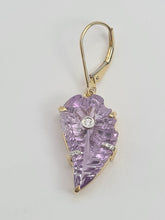 Load image into Gallery viewer, 0207: Vintage: 9ct Gold Lilac Amethyst Diamonds Pendant
