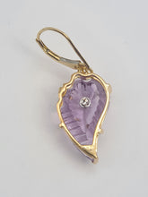 Load image into Gallery viewer, 0207: Vintage: 9ct Gold Lilac Amethyst Diamonds Pendant
