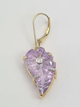 Load image into Gallery viewer, 0207: Vintage: 9ct Gold Lilac Amethyst Diamonds Pendant
