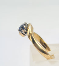 Load image into Gallery viewer, Vintage: 9ct Gold Sapphire Diamond (0.18ct)&quot;Duo Toi et Moi&quot; Ring- Date Mark 1993
