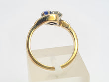 Load image into Gallery viewer, Vintage: 9ct Gold Sapphire Diamond (0.18ct)&quot;Duo Toi et Moi&quot; Ring- Date Mark 1993
