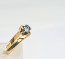 Load image into Gallery viewer, Vintage: 9ct Gold Sapphire Diamond (0.18ct)&quot;Duo Toi et Moi&quot; Ring- Date Mark 1993
