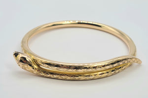 0099: Antique: Rare 9ct Gold Wrist or Arm Snake Bangle - Date Mark 1925 -100 years old