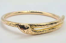 Load image into Gallery viewer, 0099: Antique: Rare 9ct Gold Wrist or Arm Snake Bangle - Date Mark 1925 -100 years old
