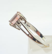 Load image into Gallery viewer, 0351: Vintage: 14ct White Gold Emerald Cut Pink Morganite Diamonds Cocktail Ring
