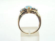 Load image into Gallery viewer, 0377: Vintage; Statement 9ct Gold  7 Swiss Blue Topaz Cocktail Ring-
