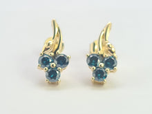 Load image into Gallery viewer, 0212: Vintage: 9ct Gold Blue Diamonds Earrings- exquisite, nice weight
