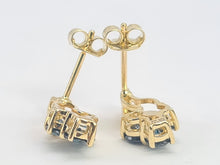 Load image into Gallery viewer, 0212: Vintage: 9ct Gold Blue Diamonds Earrings- exquisite, nice weight
