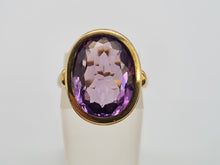 Load image into Gallery viewer, 0385: Vintage: 9ct Gold Large Purple Amethyst Cocktail Ring- lovely hues
