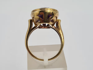 0385: Vintage: 9ct Gold Large Purple Amethyst Cocktail Ring- lovely hues