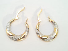 Load image into Gallery viewer, 0442: Vintage: 9ct Gold Mixed Gold Hooped Earrings
