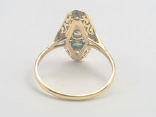 Load image into Gallery viewer, 6166: Antique: 18ct Gold Art Deco Emerald Diamonds Panel Ring

