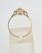 Load image into Gallery viewer, 6166: Antique: 18ct Gold Art Deco Emerald Diamonds Panel Ring
