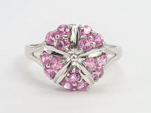 Load image into Gallery viewer, 0272: Vintage: 18ct White Gold 15 Pink Sapphires Cocktail Ring- Barbie Eye Candy-
