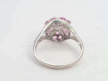 Load image into Gallery viewer, 0272: Vintage: 18ct White Gold 15 Pink Sapphires Cocktail Ring- Barbie Eye Candy-
