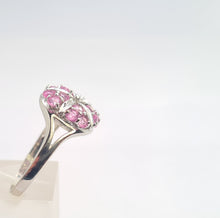 Load image into Gallery viewer, 0272: Vintage: 18ct White Gold 15 Pink Sapphires Cocktail Ring- Barbie Eye Candy-
