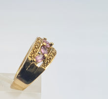 Load image into Gallery viewer, 0340: Vintage: 9ct Gold Amethysts Citrines Openwork Band- lovely combination
