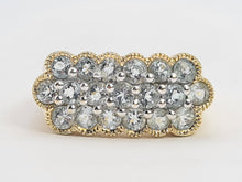 Load image into Gallery viewer, 0342: Vintage: Rare 9ct Gold Blue Aquamarines Cluster Ring- Fabulous
