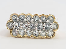 Load image into Gallery viewer, 0342: Vintage: Rare 9ct Gold Blue Aquamarines Cluster Ring- Fabulous
